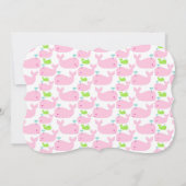 ピンクとライムクジラの赤ちゃんシャワー 招待状 (裏面)