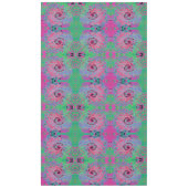 ピンクとライムグリーングルービー抽象芸術レトロ旋回 テーブルクロス (正面)