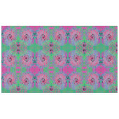 ピンクとライムグリーングルービー抽象芸術レトロ旋回 テーブルクロス (正面(横))