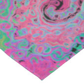 ピンクとライムグリーングルービー抽象芸術レトロ旋回 テーブルクロス (アングル)