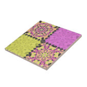 ピンクとライム、パッチワーク タイル (側面)