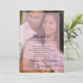 ピンクとラベンダーのオーバーレイ写真受付のみ招待状 招待状 (スタンド正面)