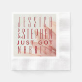 ピンクとラベンダーのカクテルナプキン 縁ありカクテルナプキン (正面)