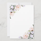 ピンクとラベンダーのフローラバプテスマの金ゴールドフレーム 招待状 (裏面)