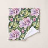 ピンクとラベンダーの甘いエンドウ バスタオルセット (ウォッシュタオル)