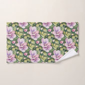 ピンクとラベンダーの甘いエンドウ バスタオルセット (ハンドタオル)