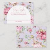 ピンクとラベンダーの花のオムツくじ エンクロージャーカード (正面/裏面)