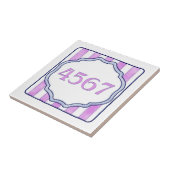 ピンクとラベンダースモールハウスナンバー タイル (側面)