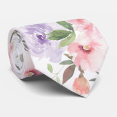 ピンクとラベンダーパープルのバラの花のネクタイ ネクタイ (ロール)