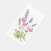 ピンクとラベンダーフラワーズゲストナプキンス (コーナー)