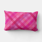 ピンクとラベンダープレイド ランバークッション (裏面)