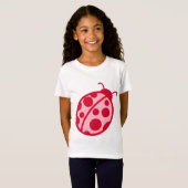 ピンクとレッドのてんとう虫Tシャツ Tシャツ (正面フル)