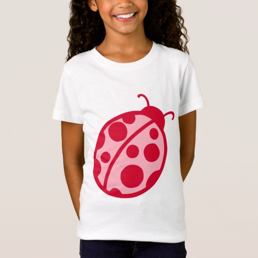 ピンクとレッドのてんとう虫Tシャツ Tシャツ (正面)