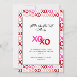 ピンクとレッドのガレンタイン XOXO 現代の親友 シーズンカード