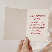 ピンクとレッドのスイートデザート - かわいいハートケーキ バースデー カード