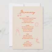 ピンクとレッドのスケッチ ブライズメイド ウィークエンドの予定 招待状 (裏面)