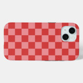ピンクとレッドのチェック柄 遊び心のあるバレンタインギフト Case-Mate iPhoneケース (裏面 (横))