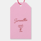 ピンクとレッドのチェリーバチェロレッテウィークエンド ギフトタグ