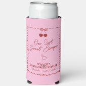 ピンクとレッドのチェリーバチェロレッテウィークエンド ミニ スリム缶クーラー