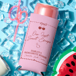 ピンクとレッドのチェリーバチェロレッテウィークエンド ミニ スリム缶クーラー