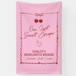 ピンクとレッドのチェリーバチュレリーパーティーウィークエンド 横断幕