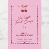 ピンクとレッドのチェリーバチュレレッテウィークエンド ミニ ワインラベル