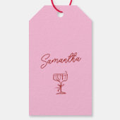 ピンクとレッドのチェリーバチュロレッテウィークエンド ギフトタグ