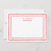 ピンクとレッドのハートバレンタイン テーマ ノートカード (正面)