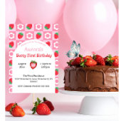 ピンクとレッドのバーリー ファースト バースデー カード – 記念品