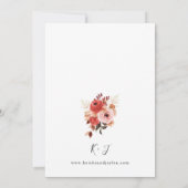 ピンクとレッドのピンクの花のウェディング2 招待状 (裏面)