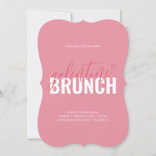 ピンクとレッドのヴァレンタインブランシュお祝い招待状 招待状 (正面)