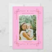 ピンクとレッドの恋するリボン バレンタインデーの写真 シーズンカード (正面)