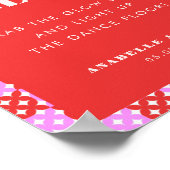 ピンクとレッドの愛を輝かせよう ダンスフロア ウェディングサイン ポスター (角)