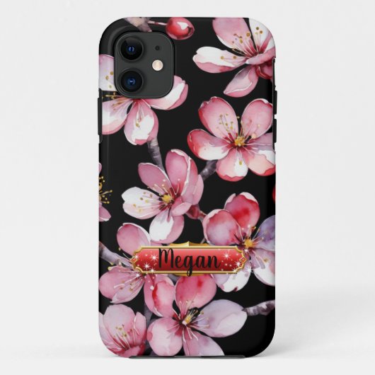 ピンクとレッドの桜のiPhone/iPadケース Case-Mate iPhoneケース (裏面)
