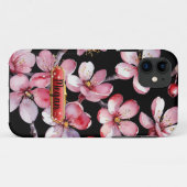 ピンクとレッドの桜のiPhone/iPadケース Case-Mate iPhoneケース (裏面(横))