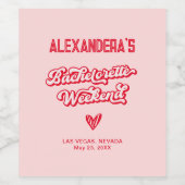 ピンクとレッドの花嫁お別れパーティー ワインラベル (シングルラベル)