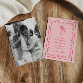 ピンクとレッドの落書きフレームでSave the Date セーブザデート