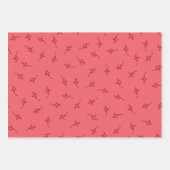 ピンクとレッドベリークリスマスラッピング紙 ラッピングペーパーシート (正面3)