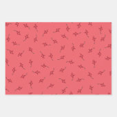 ピンクとレッドベリークリスマスラッピング紙 ラッピングペーパーシート (正面2)