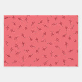 ピンクとレッドベリークリスマスラッピング紙 ラッピングペーパーシート (正面)