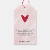 ピンクとレッド 💖 バレンタインデーの石鹸 ギフトタグ (裏面)