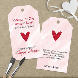ピンクとレッド  💖 バレンタインデーの石鹸 ギフトタグ
