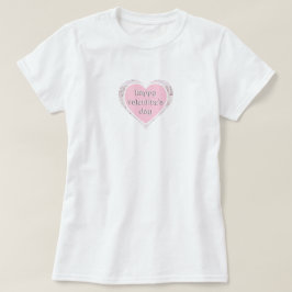 ピンクとレースのバレンタインデー Tシャツ