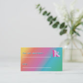 ピンクとローズのプードルの予約リマインダー 名刺 (スタンド正面)
