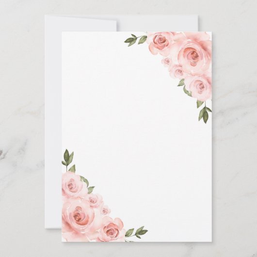 ピンクとローズゴールドのキンセアニエラ招待状 招待状 (裏面)