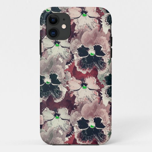 ピンクとワインレッドの水彩花 Case-Mate iPhoneケース (裏面)