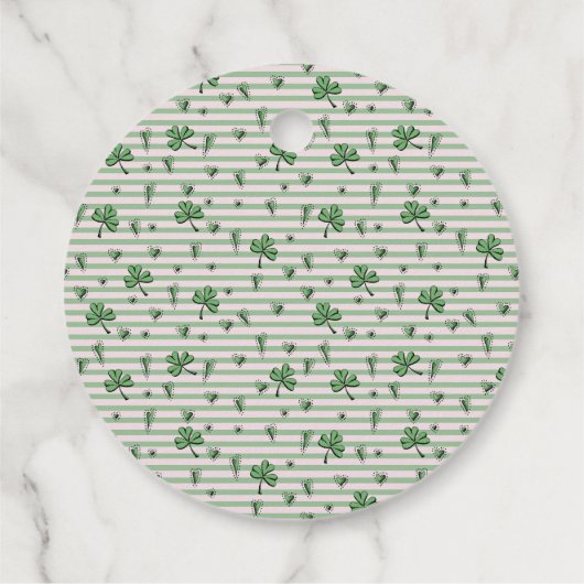 ピンクと可愛くてカーブのある聖パトリックの日ありがとう フェイバータグ (裏面)