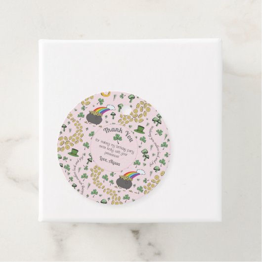 ピンクと可愛くてカーブのある聖パトリックの日ありがとう フェイバータグ (インサイチュ)