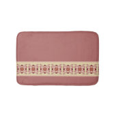 ピンクと埃っぽいバラフローラトリムアクセント バスマット (正面)