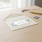 ピンクと埃っぽいブルーのフローラ差出人住所ラベル ラベル